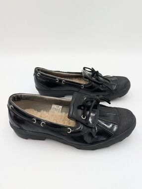 UGG Ashdale Duck Water Shoes Flats Slip On Sheepskin Leather 10 Black Women's